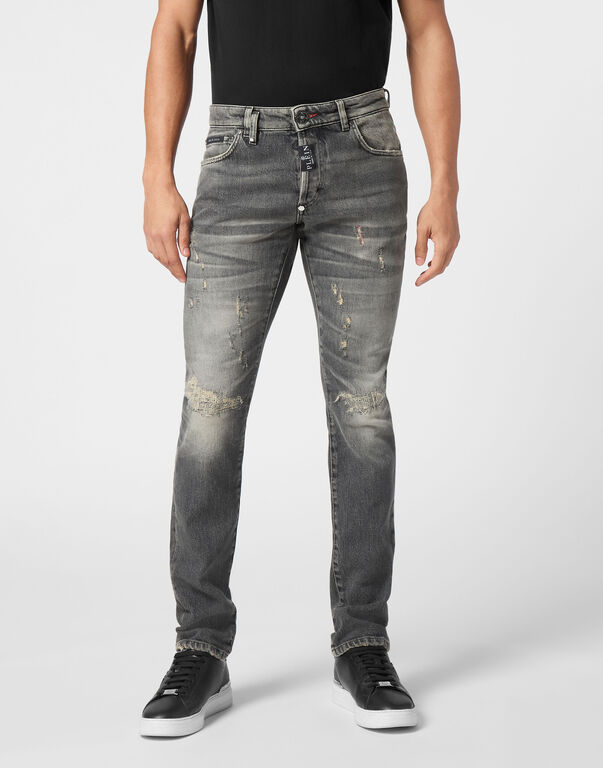 Denim Super Straight Cut Trousers