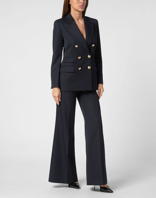 Wool Marine Fit Blazer LS