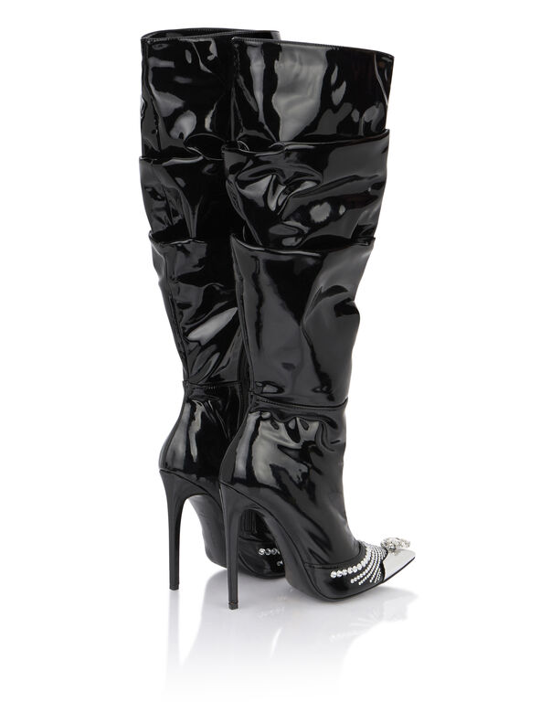 Patent Leather Boots Hi-Heels