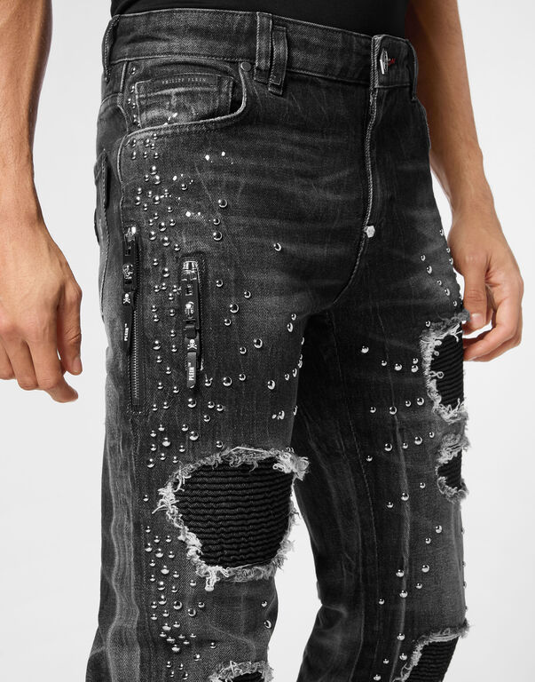 Denim Rock Star Fit Trousers Studs