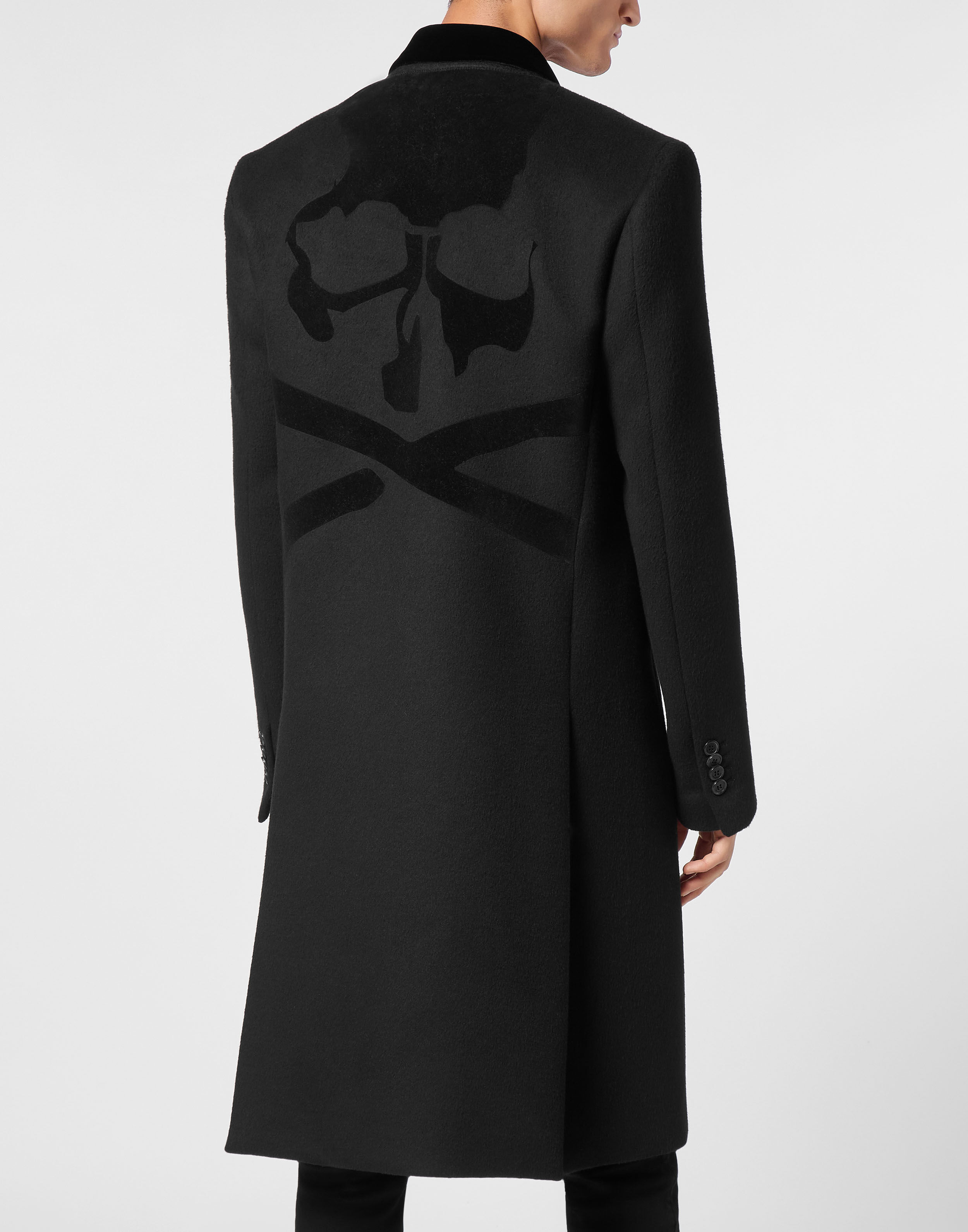 Wool Coat Long Skull&Bones | Philipp Plein