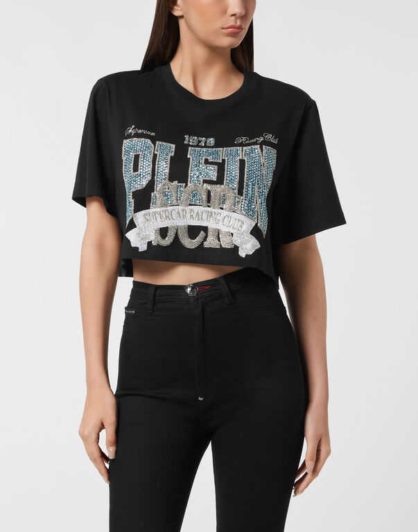 T-shirt Round Neck SS Crop Vintage Print