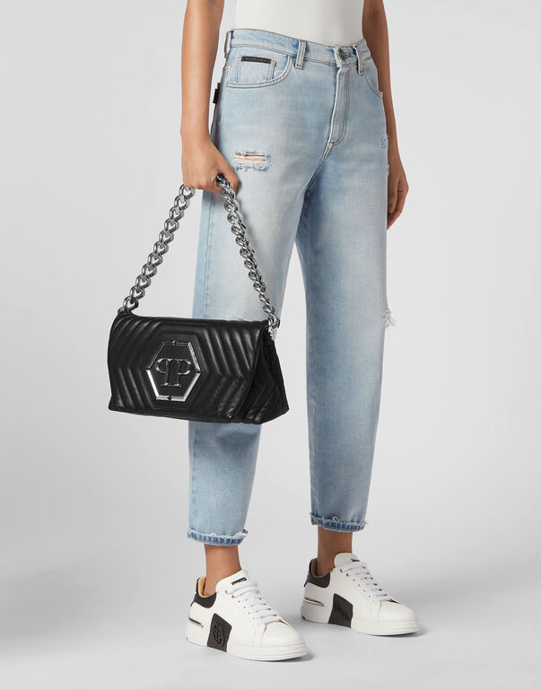 Small Nappa Matellase` Shoulder Bag Hexagon