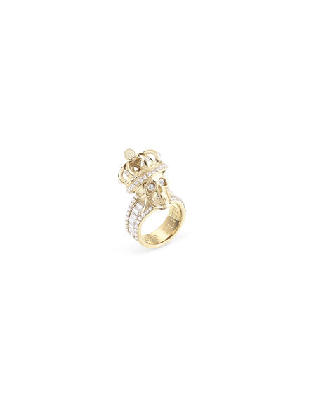 RING CRYSTAL IP CROWN SKULL