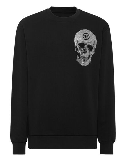 Round Neck Sweatshirt Crystal Skull