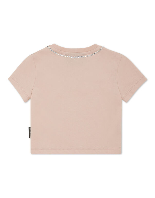 Cropped T-shirt Strass Round Neck SS