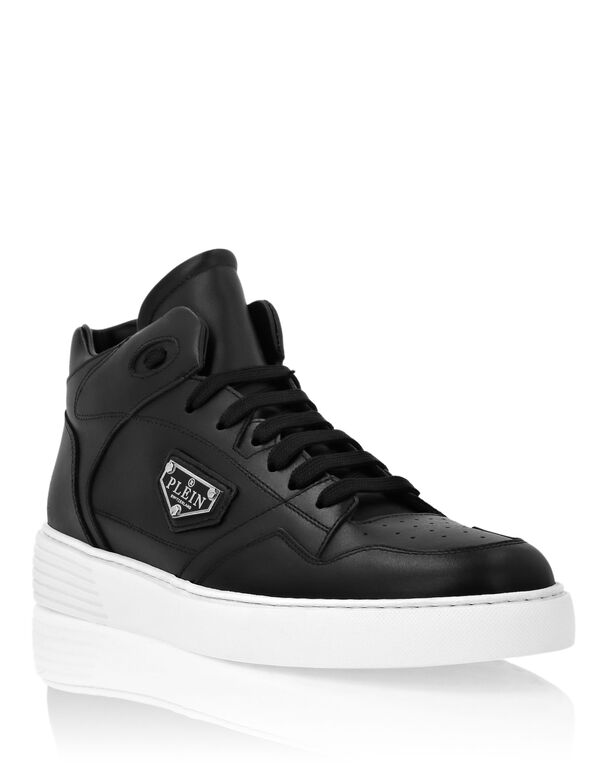 Nappa Leather Mid Top Sneakers