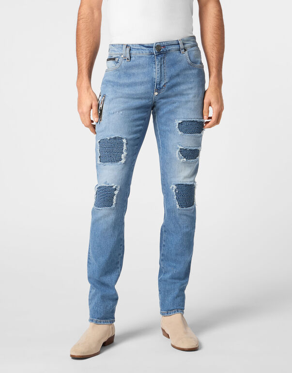 Denim Rock Star Fit Trousers Studs