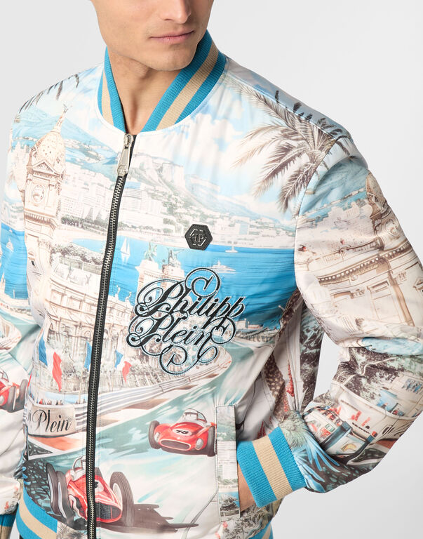 Satin Bomber Jacket Monaco Cote d'Azur