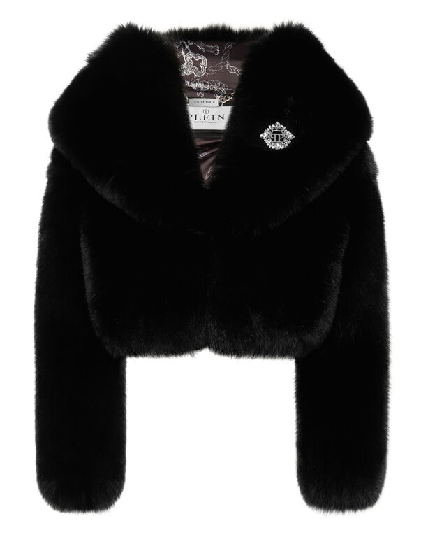 Fox Fur Hooded Short Jacket