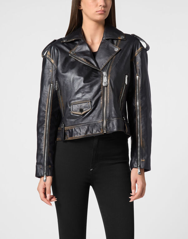 Vintage Leather Over Biker