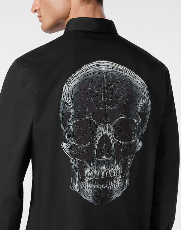 Shirt Sugar Daddy Cut LS Strass Skull