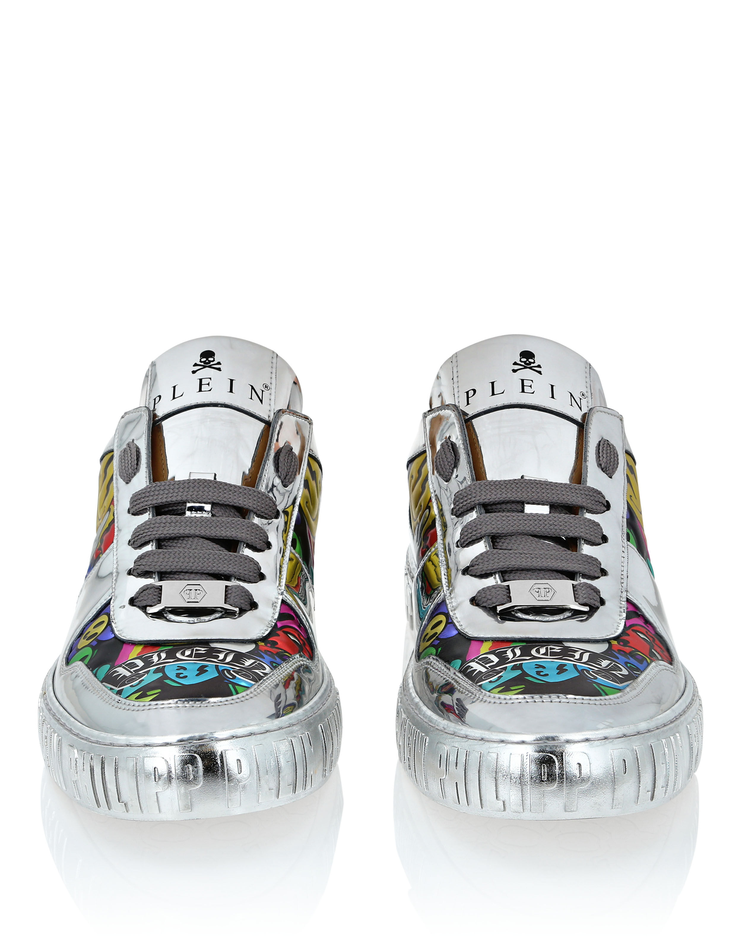 Mirror Leather Lo-Top Sneakers Smile | Philipp Plein