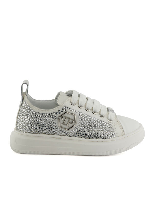 Satin Lo-Top Sneakers Strass Hexagon