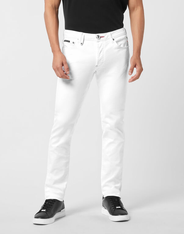 Denim Trousers Super Straight Cut Skulls