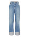Denim Trousers Strass Loose Fit Heart
