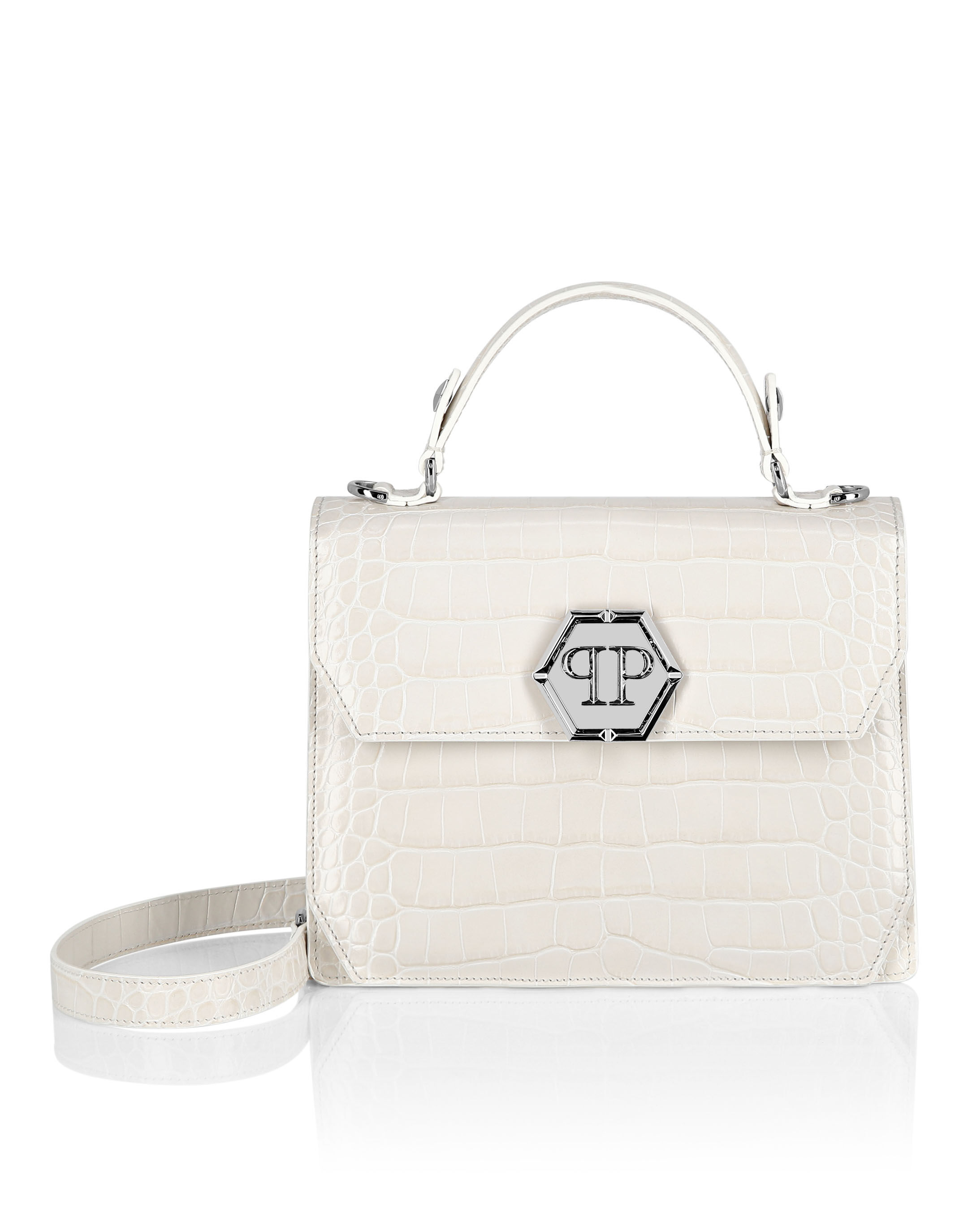 Medium Handle Bag Superheroine Croco Print | Philipp Plein