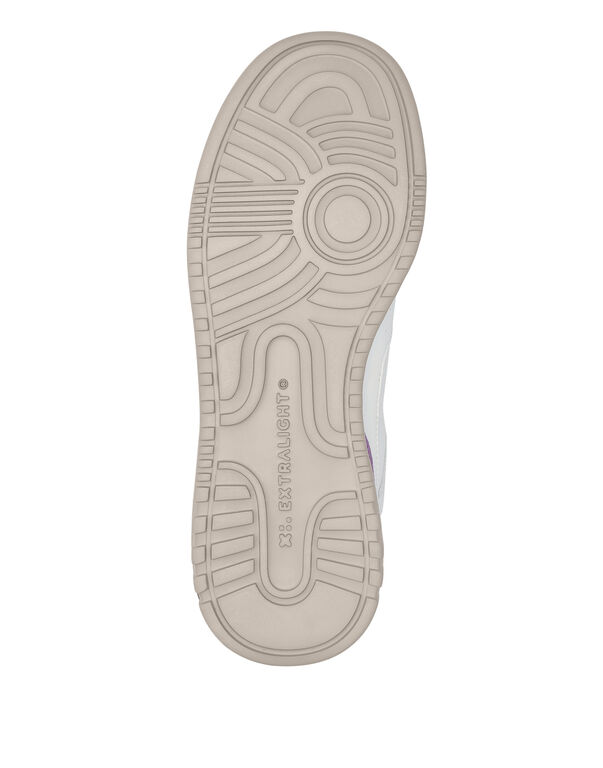 Mix Leather Lo-Top Sneakers Crystal
