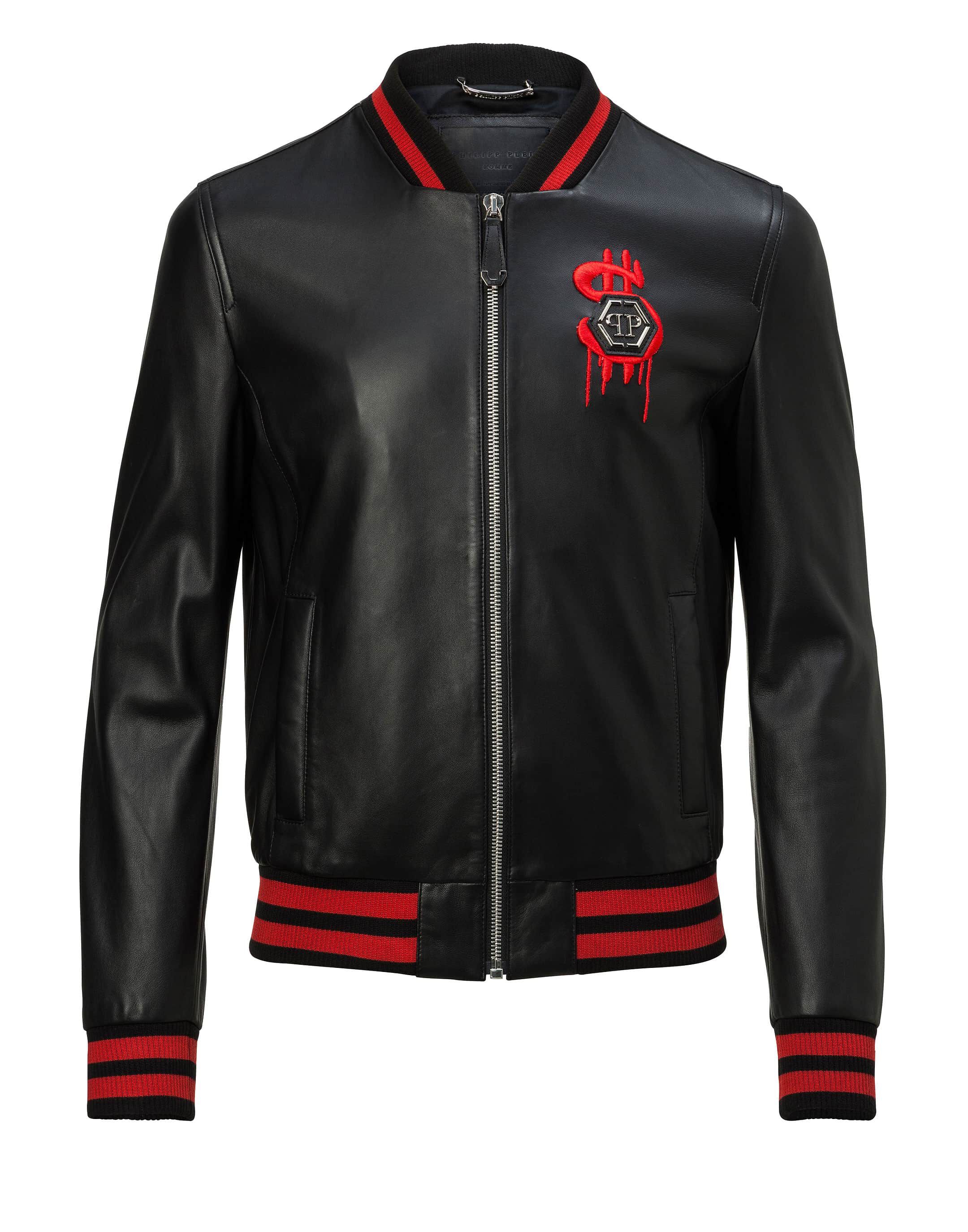 Leather jacket philipp plein hot sale