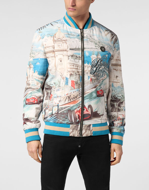 Satin Bomber Jacket Monaco Cote d'Azur