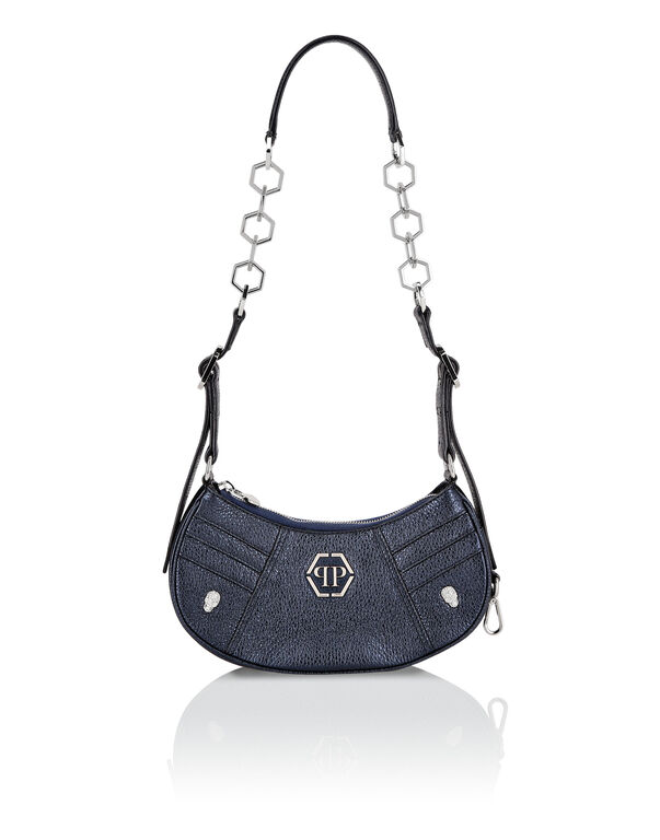 Deer Embossed Shimmer Leather Shoulder Bag