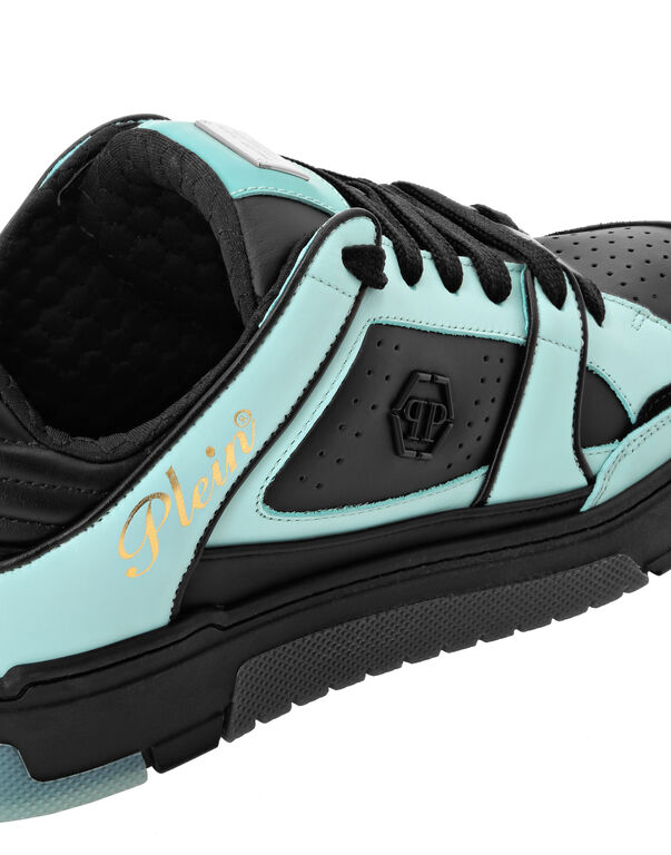 Mix Leather Lo-Top Sneakers Hexagon
