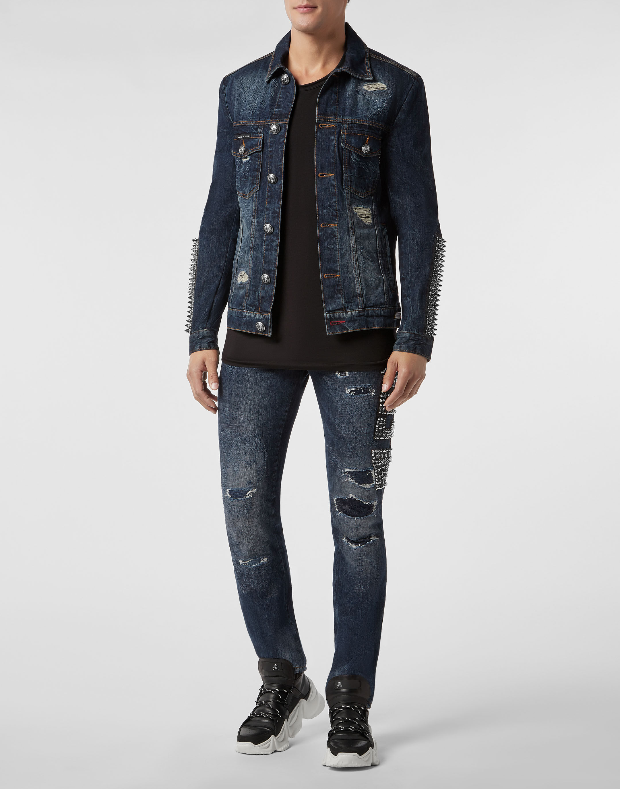 Denim Jacket Destroyed Philipp Plein
