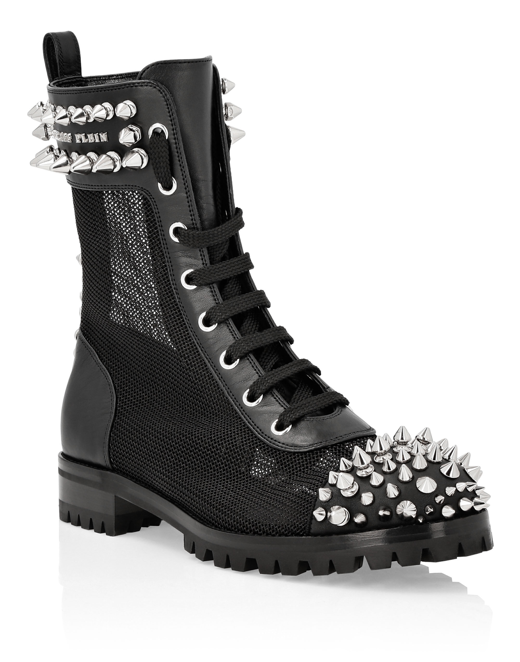 black boots with spikes