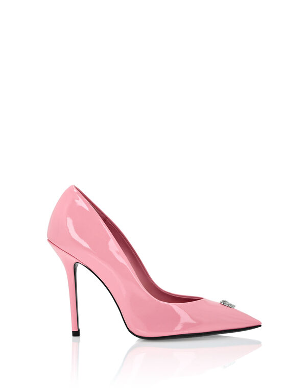 Patent Leather Decollete Hi-Heels Crystal Skull
