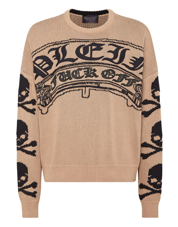 Pullover Round Neck Long-Sleeve Gothic Plein