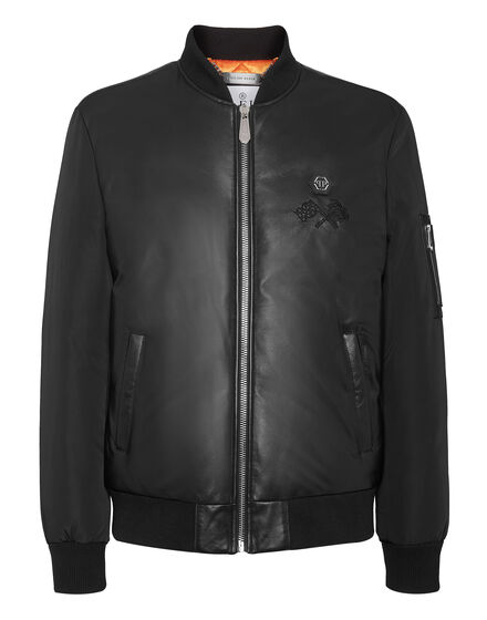 Leather Bomber Jacket LS Racing Club