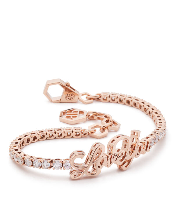 Bracelet LOVE YOU Rose Gold and Diamonds 19 cm