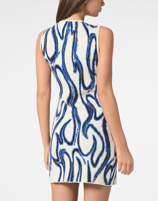 Minidress Jacquard Strass Flames