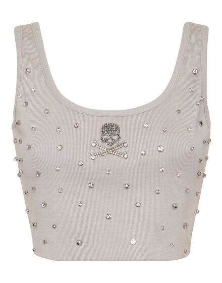 Jersey Rib Cropped Top Stones