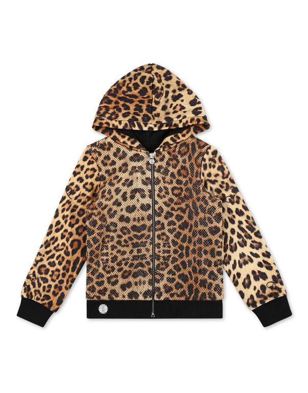 Moschino Underwear Underwear Leopard Logo Hooded Sweatshirt