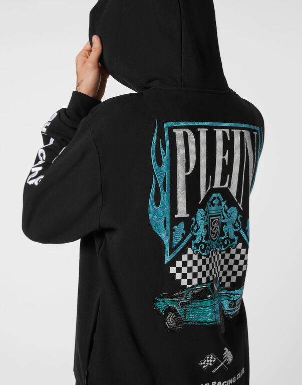 Hoodie Sweatshirt LS Strass Flame Racing