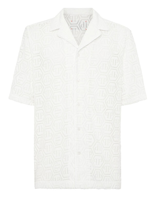 Shirt SS Bowling Fit Jacquard Monogram