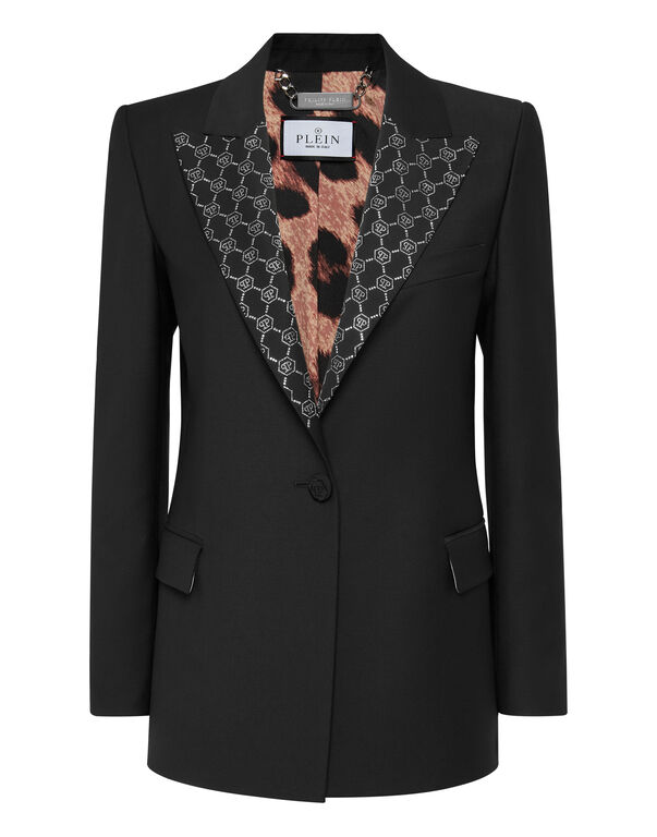 Wool Boxy Blazer Strass Monogram