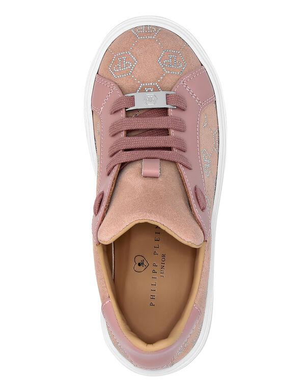Suede Lo-Top Sneakers Monogram Strass