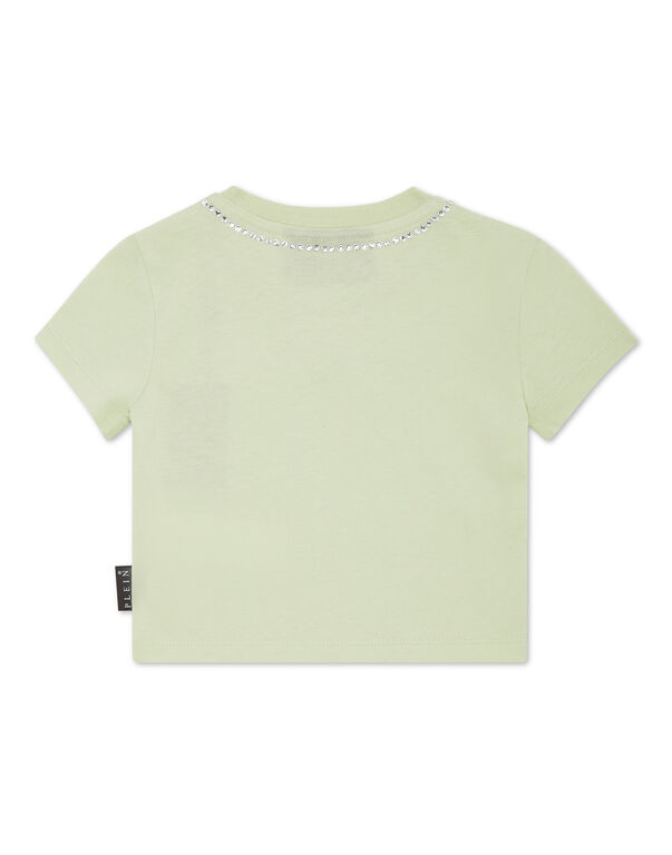 Cropped T-shirt Strass Round Neck SS