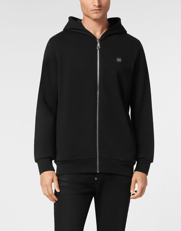 Hoodie Sweatjacket LS Strass Skull