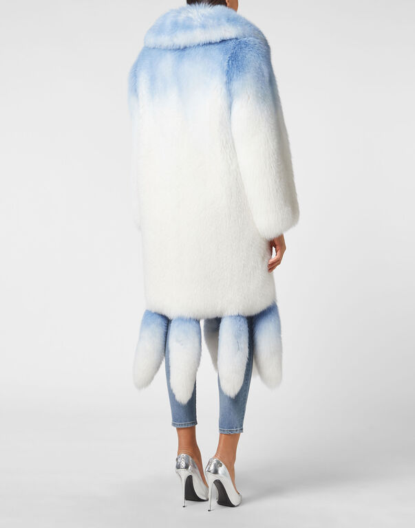 LONG SILVER FOX COAT