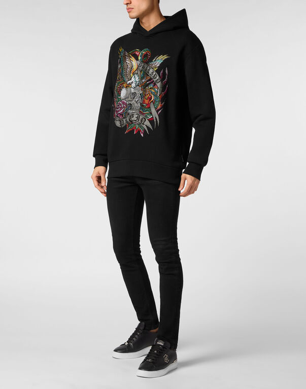 Hoodie Sweatshirt Crystal Tattoo