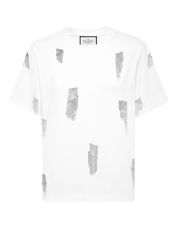 Jersey T-Shirt Man Fit Round Neck SS Fringe