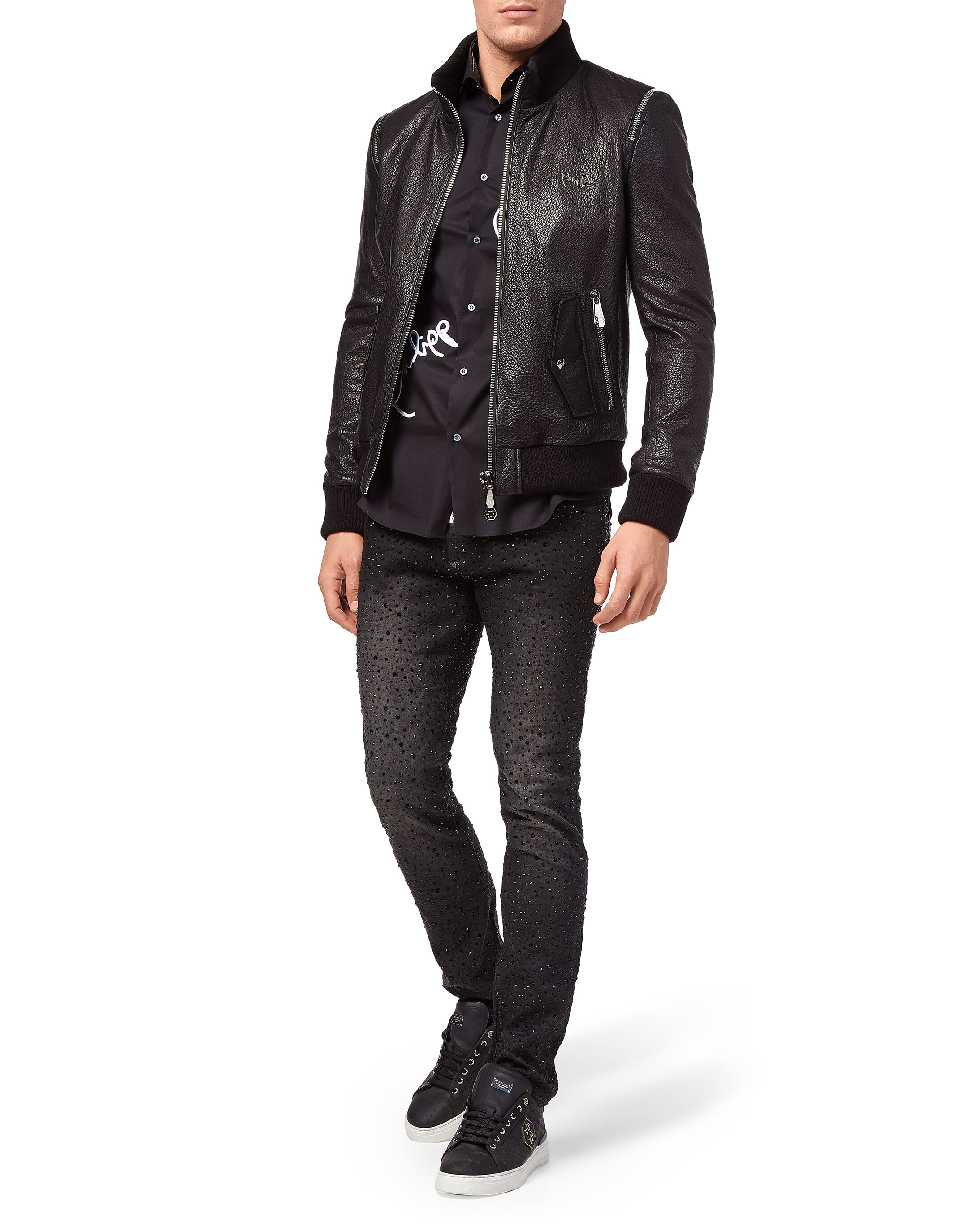 Jacket with best sale zipper on collar