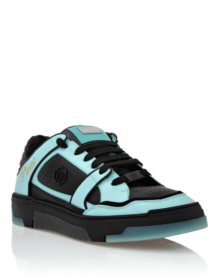 Mix Leather Lo-Top Sneakers Hexagon