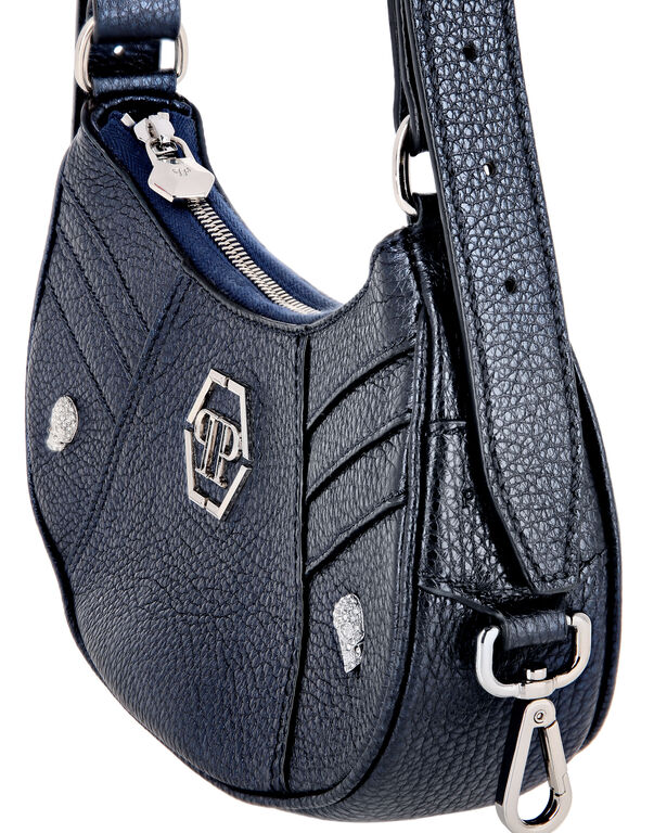 Deer Embossed Shimmer Leather Shoulder Bag