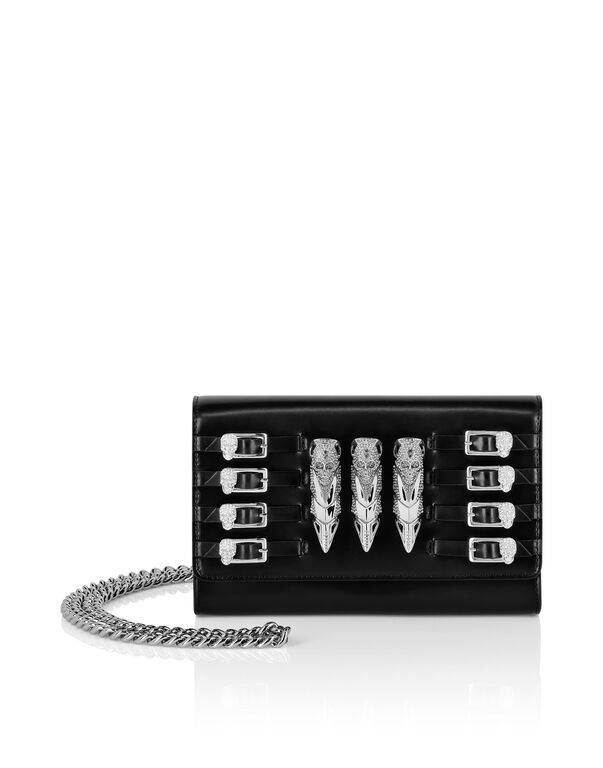 Small Leather Clutch Eagle Belts Skull