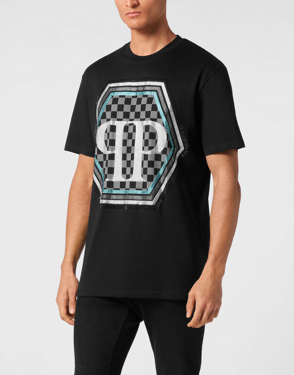 Jersey T-shirt Round Neck SS Strass Hexagon