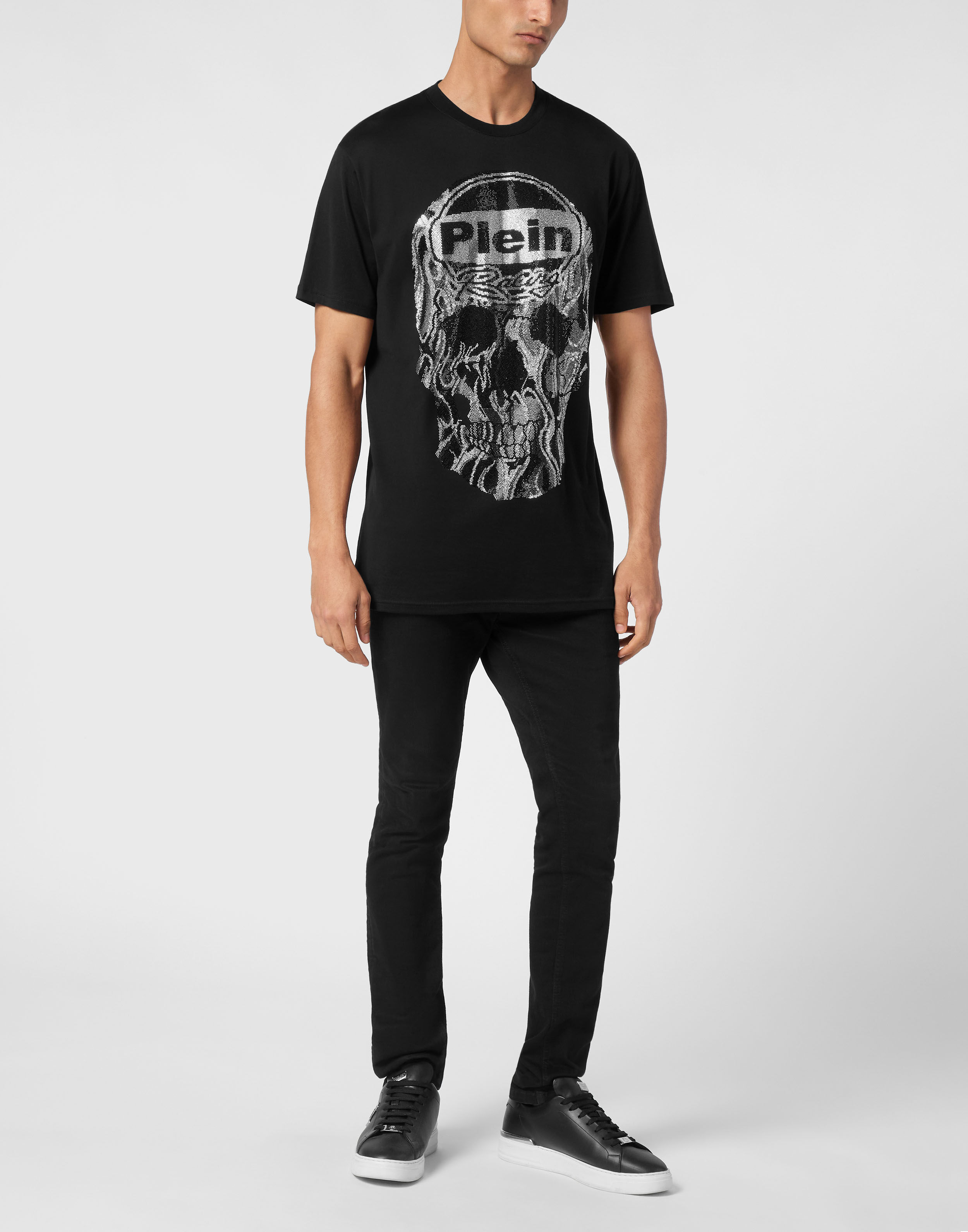 Jersey T-shirt Round Neck SS Strass Skull | Philipp Plein